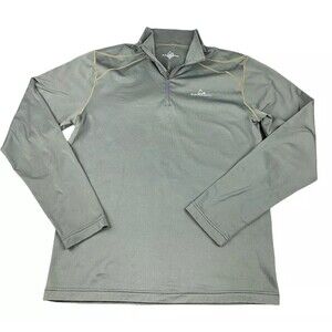 Paradox Shirt Mens Size Small Gray Long Sleeve 1/4 Zip Activewear Shirt